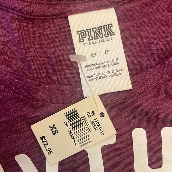 NWT PINK by Victoria’s Secret XS sleeveless workout shirt “Anything But Cardio” - Picture 3 of 4